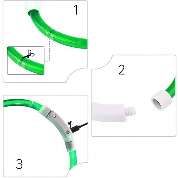 Светодиодная подсветка ошейника USB Зеленый