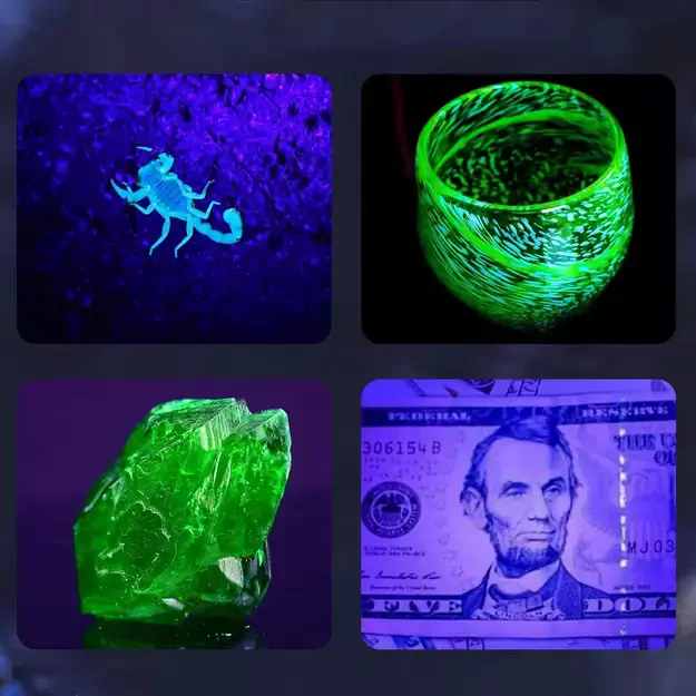 Ultravioletinis 128 UV LED žibintuvėlis, įkraunamas