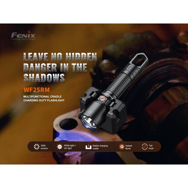 Fenix ​​​​WF25RM LED žibintuvėlis su UV šviesa ir įkrovimo stotele