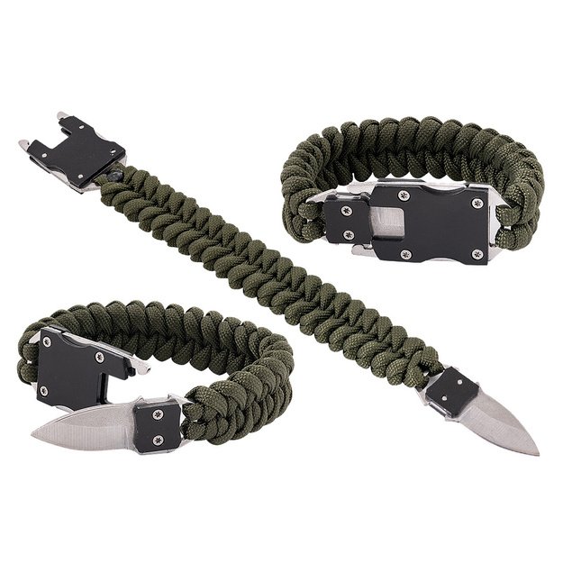 Paracord išgyvenimo apyrankė su peiliu BR-008