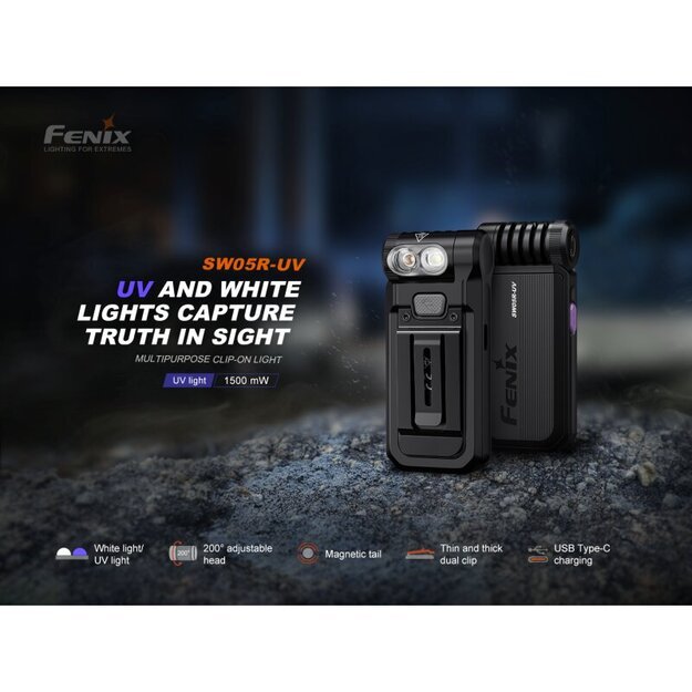 Fenix SW05R-UV White and UV LED Flashlight, green