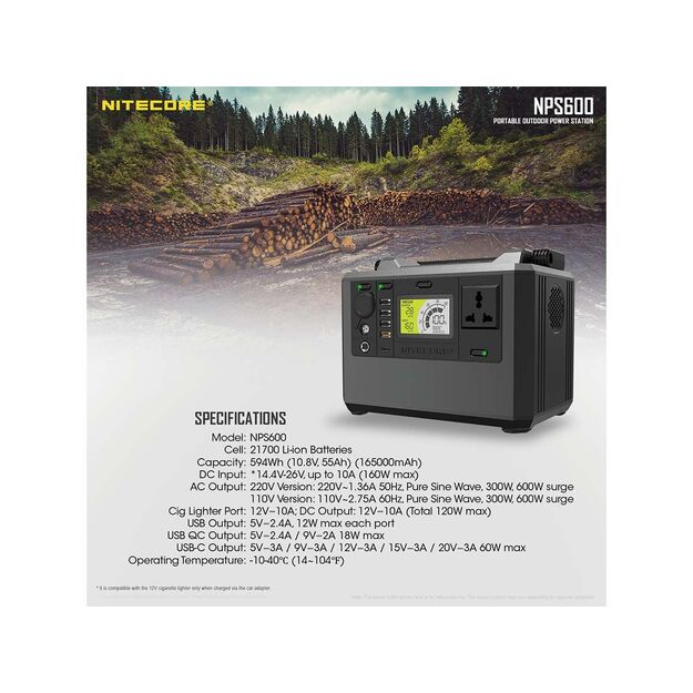 Nitecore NPS600 Power Station - 165000mAh 165Ah