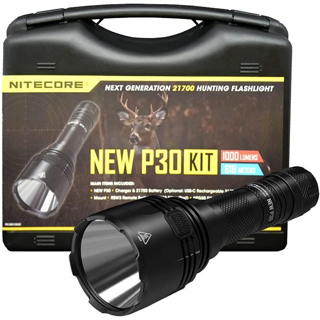 Nitecore NEW P30 Hunting kit žibintuvėlis, komplektas