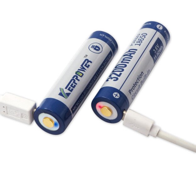 18650 3200mAh su USB, Keeppower baterija su apsauga