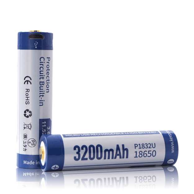 18650 3200mAh su USB, Keeppower baterija su apsauga