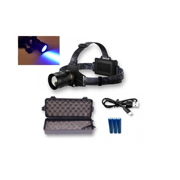 UV žibintuvėlis ant galvos 15W su fokusavimu