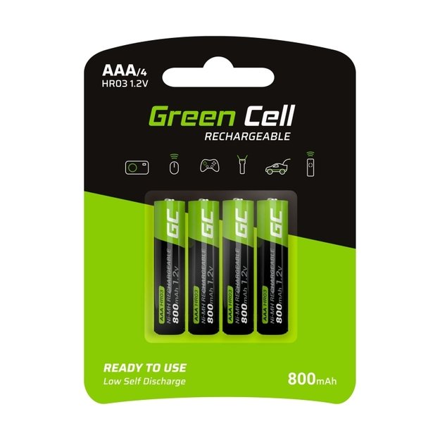 GREENCELL Green Cell akumuliatorius 4x  AAA HR03 12V 800mAh GR04