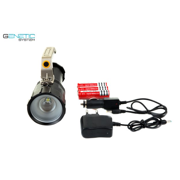 Pakraunamas galingas prožektorius su rankena 