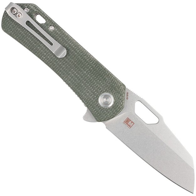 Kubey Duroc sulenkiamas peilis, Green Micarta, AUS-10 by Colin Maisonpierre (KU332L)