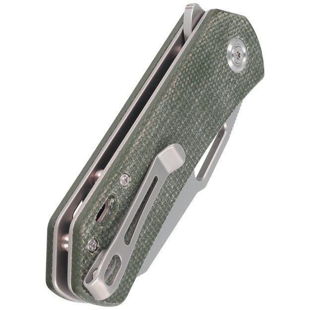 Kubey Duroc sulenkiamas peilis, Green Micarta, AUS-10 by Colin Maisonpierre (KU332L)