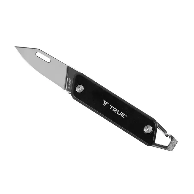 True Utility Modern Folding Knife with Keychain – Black TU7059
