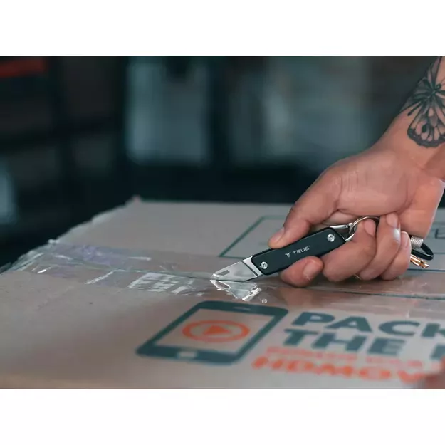 True Utility Modern Folding Knife with Keychain – Black TU7059