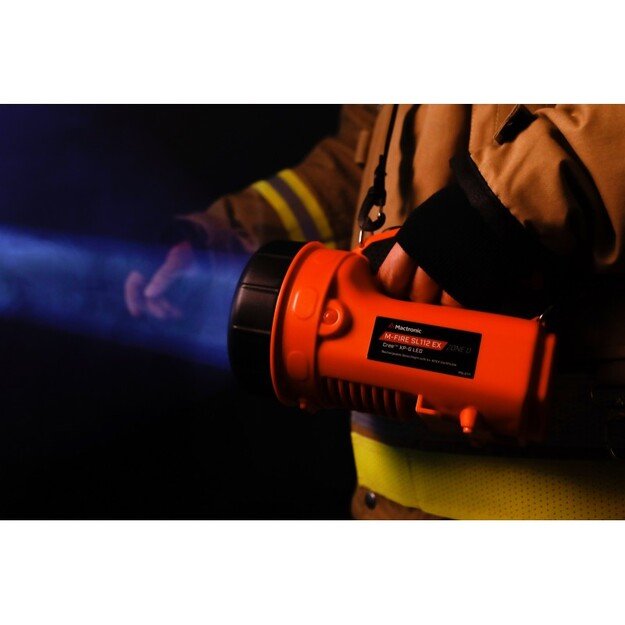Mactronic 222lm Ex-ATEX Zone 0 prožektorius su įkrovimo stotele M-FIRE SL112