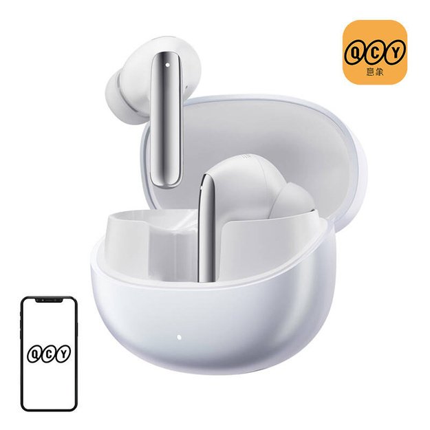 TWS QCY MeloBuds Pro HT08 ausinės, ANC (baltos spalvos)