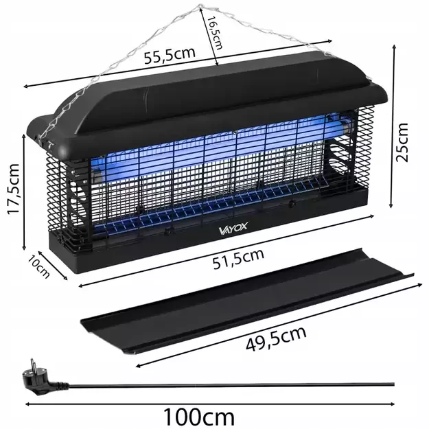 VAYOX vabzdžių lempa IKL-300 Pro Serija 30W