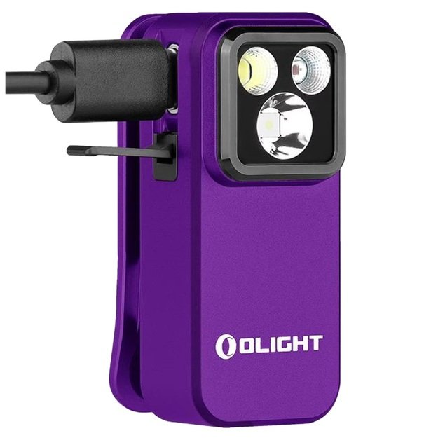 Olight Oclip Pro įkraunamas žibintuvėlis 500lm Purple