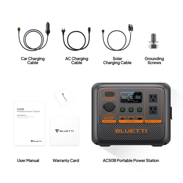 BLUETTI AC50P Kilnojama energijos stotelė 700W 504Wh LiFePO4