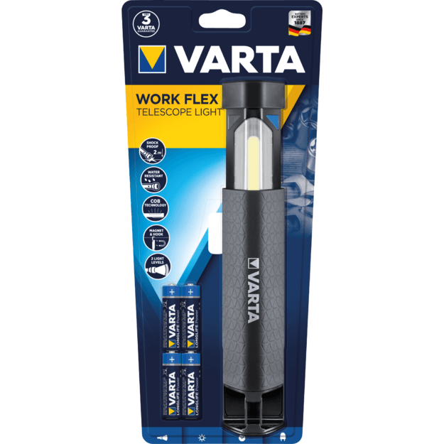Darbinis žibintas Varta WORK FLEX TELESCOPE LIGHT
