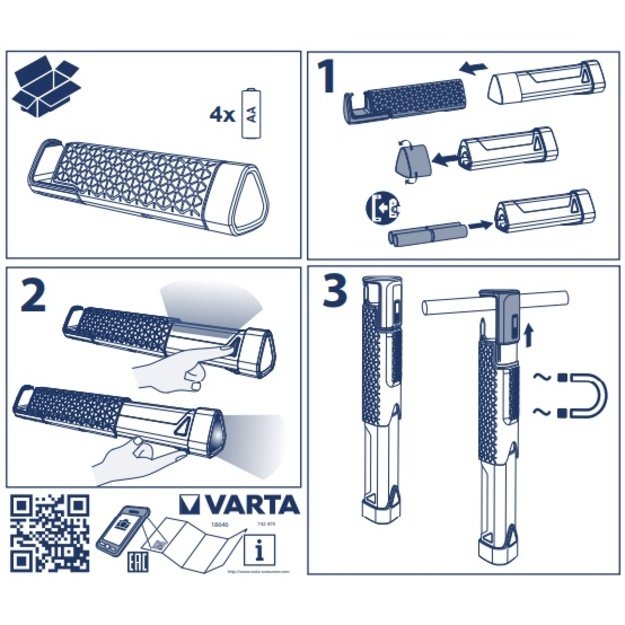 Darbinis žibintas Varta WORK FLEX TELESCOPE LIGHT