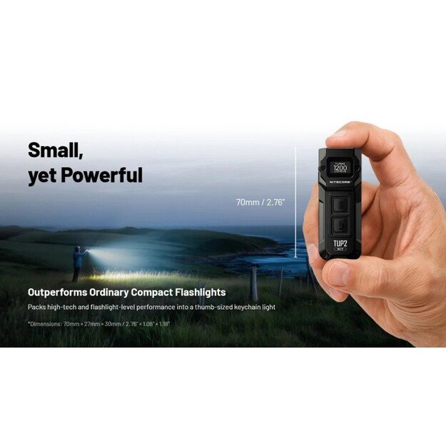 Nitecore TUP2 žibintuvėlis 1200 lm, MCT, OLED Oranžinis