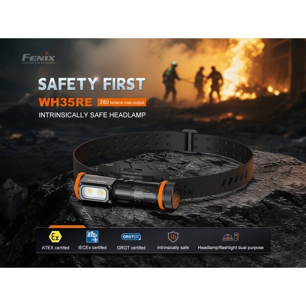 Fenix ​​WH35RE žibintuvėlis ant galvos, sprogiai aplinkai