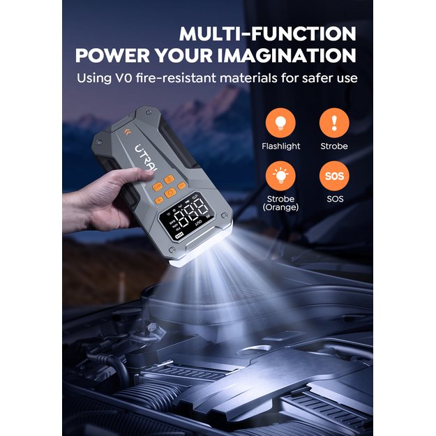 Utrai JS-20 automobilio užvedėjas 2000A su oro kompresoriu