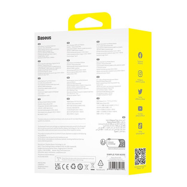 Earphones TWS Baseus Bowie WX5 (black)