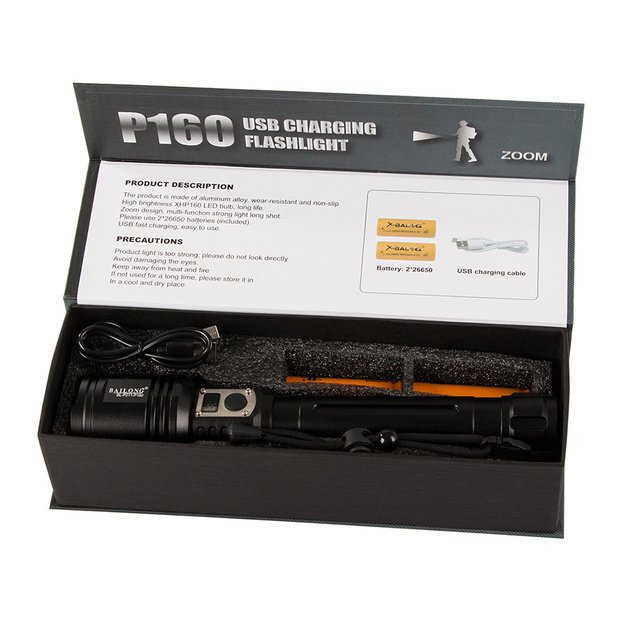 LED žibintuvėlis XHP160 CREE