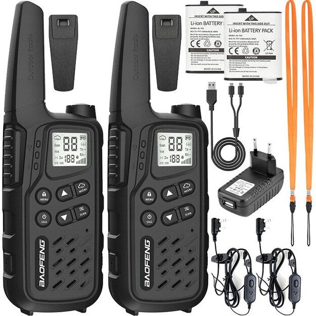 Baofeng BF-T25E PMR radios, 2 pcs. Black