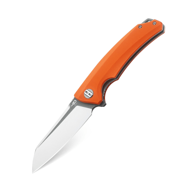 Bestech Texel sulenkiamas peilis Orange G10, Grey Titanized/Satin D2 BG21D-2