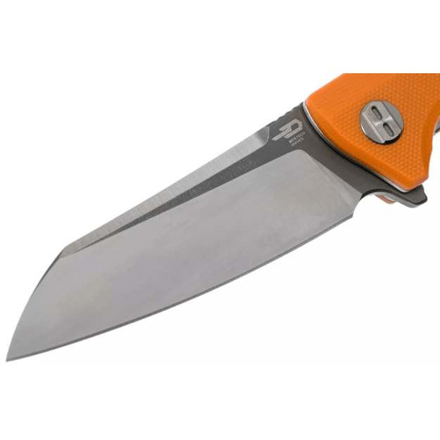 Bestech Texel sulenkiamas peilis Orange G10, Grey Titanized/Satin D2 BG21D-2