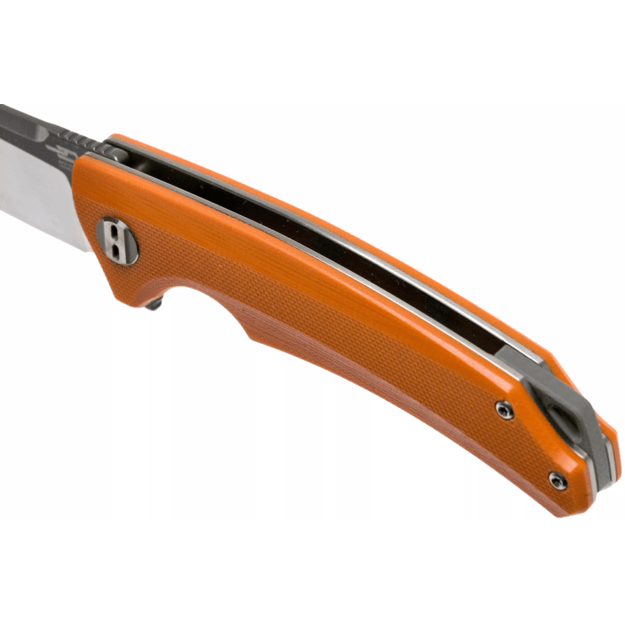 Bestech Texel sulenkiamas peilis Orange G10, Grey Titanized/Satin D2 BG21D-2