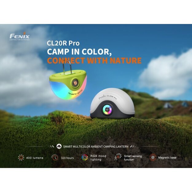 Fenix ​​CL20R Pro LED stovyklavimo žibintas Žalias