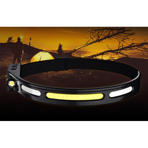 Supfire HL76 žibintuvėlis ant galvos, JUODAS