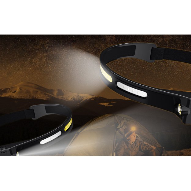 Supfire HL76 žibintuvėlis ant galvos, JUODAS