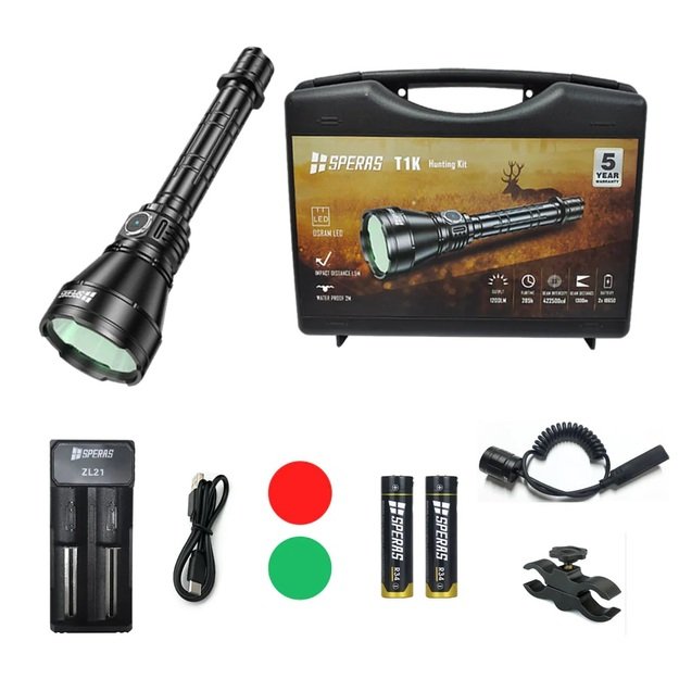 SPERAS T1K 1300M 1200LM prožektoriaus komplektas medžioklei