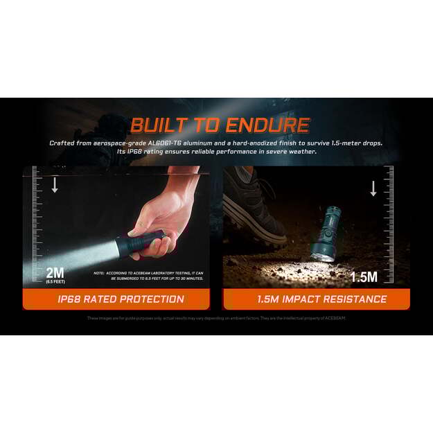 Acebeam E10 2.0 didelio nuotolio kompaktiškas EDC žibintuvėlis