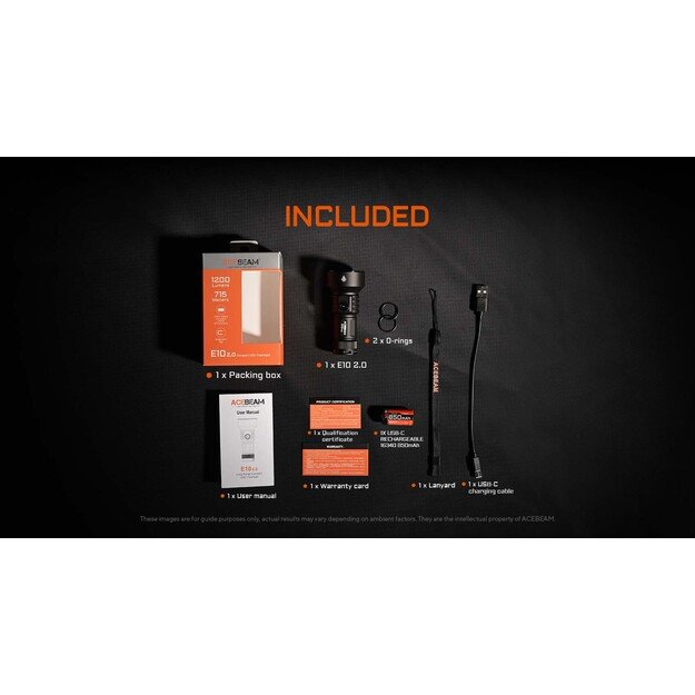 Acebeam E10 2.0 didelio nuotolio kompaktiškas EDC žibintuvėlis