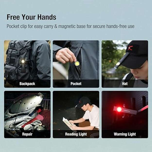 Магнитный EDC-фонарик KLARUS E5, цвет гранита