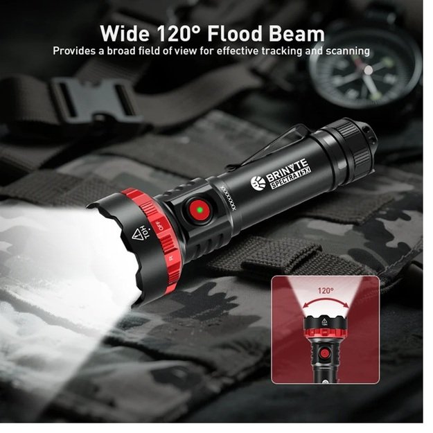 Охотничий фонарь Brinyte Spectra T5X с функцией изменения цвета для отслеживания кровавых следов.