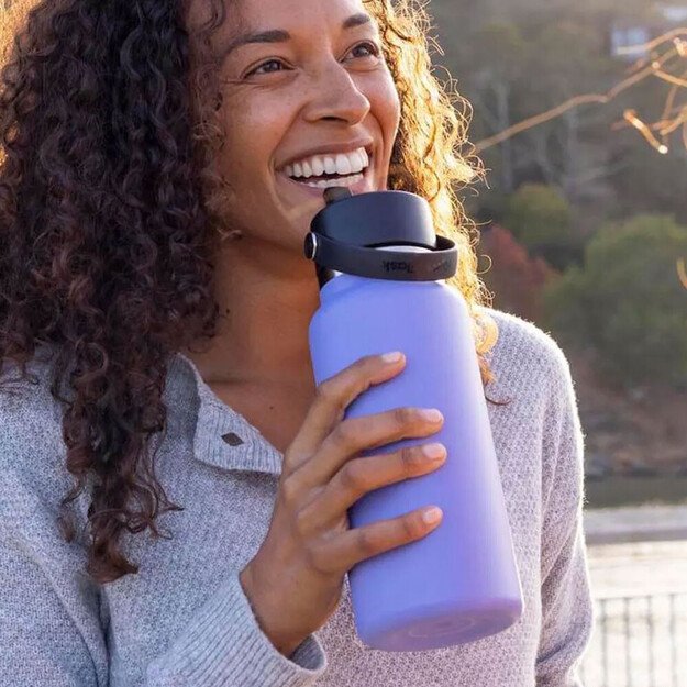 Термобутылка Hydro Flask с широкой гибкой трубочкой и крышкой, 946 мл, черная, W32BFS001