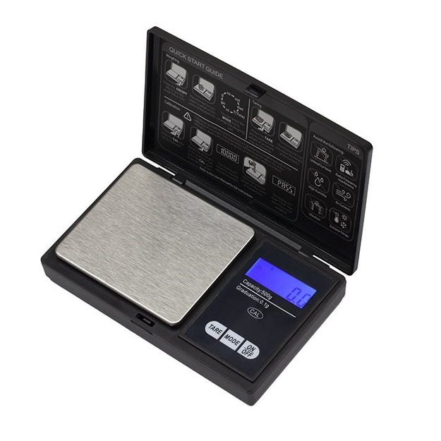 Elektroninės svarstyklės 0.1g/500g 2xAAA