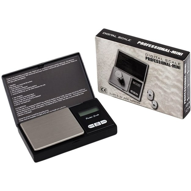 Elektroninės svarstyklės 0.1g/500g 2xAAA