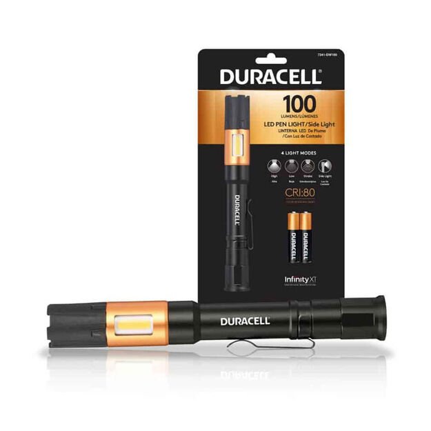 Фонарик Duracell Pen Light DW100SE (+2 батарейки AAA) IPX4 CRI80 (100 лм)
