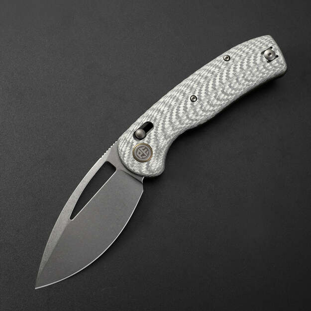 Petrified Fish Viper sulenkiamas peilis White Twill Carbon Fiber PFP13WCW