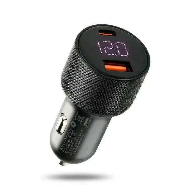 everActive CC-50Q automobilinis įkroviklis su USB QC3.0 ir USB-C PD 75W