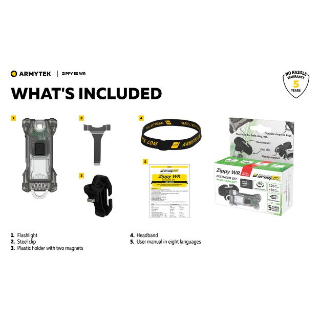 Комплект фонарика Armytek Zippy WR, серый F09101G