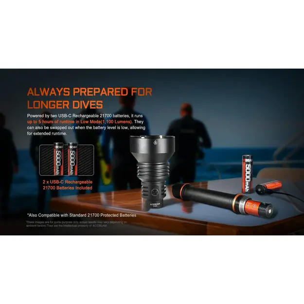 Фонарь для дайвинга Acebeam D30, 5600 люмен