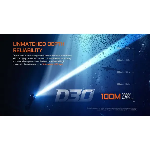 Фонарь для дайвинга Acebeam D30, 5600 люмен