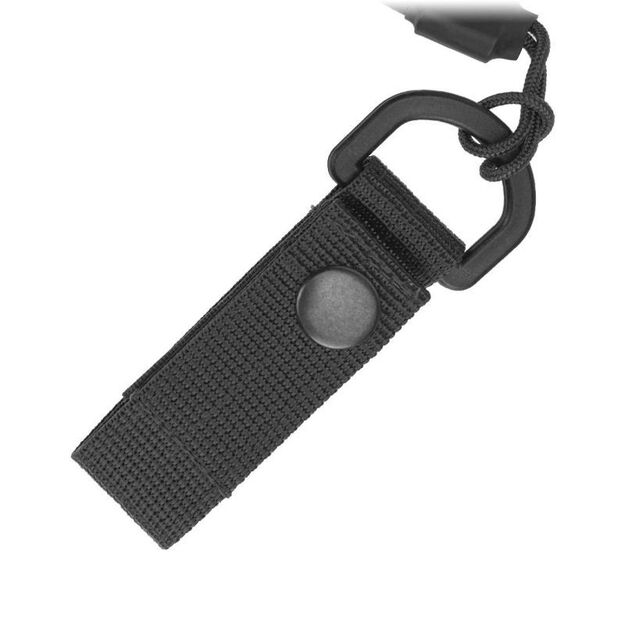 Lanyard coil with belt attachment, black